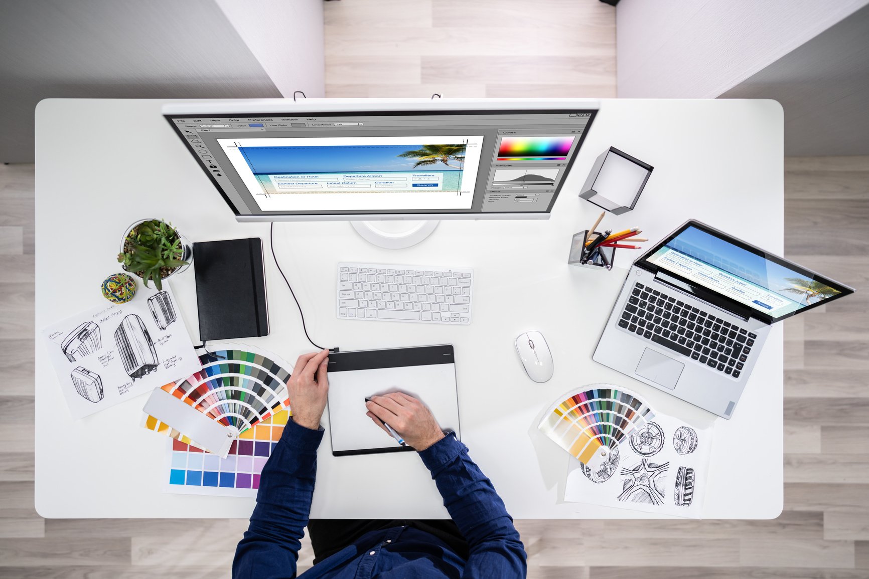 Male Designer Working On Computer